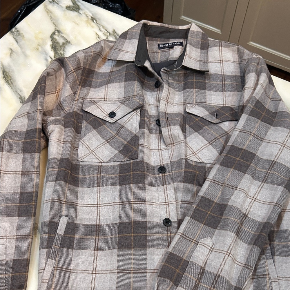 Barbour Men’s  Plaid  shirt Jacket - Gray and Brown